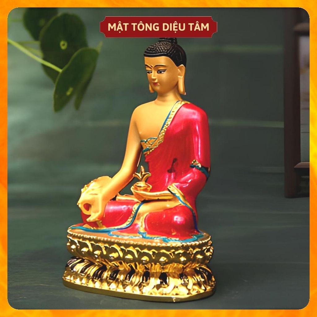 Tượng phật dược sư thờ cúng mật tông Tây Tạng , tượng phật để ô tô DS màu 14,5cmvẽ tay Tây Tạng