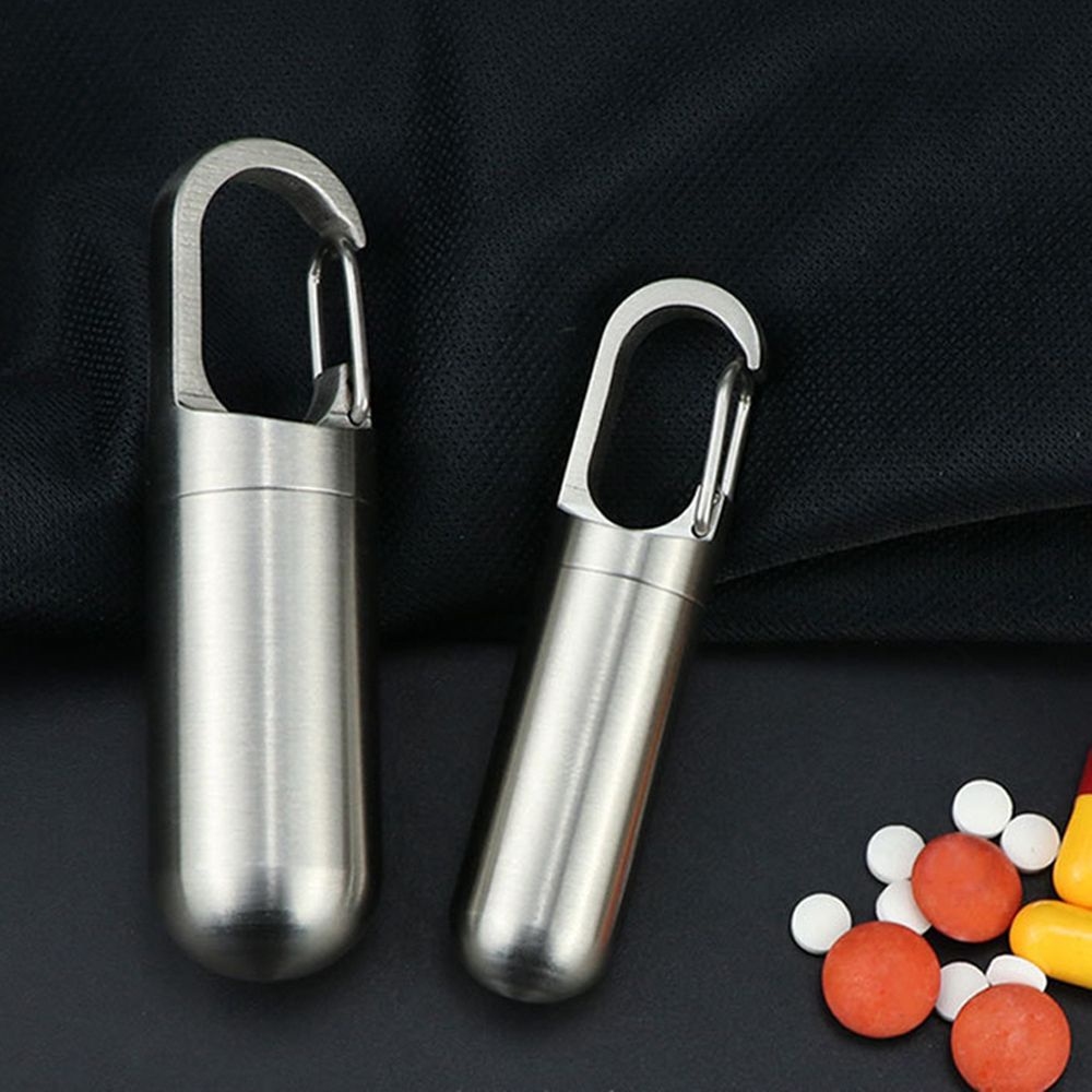 [Hàng mới về] Hộp đựng thuốc mini bằng thép không gỉ chống thấm nước tiện lợi khi đi du lịch