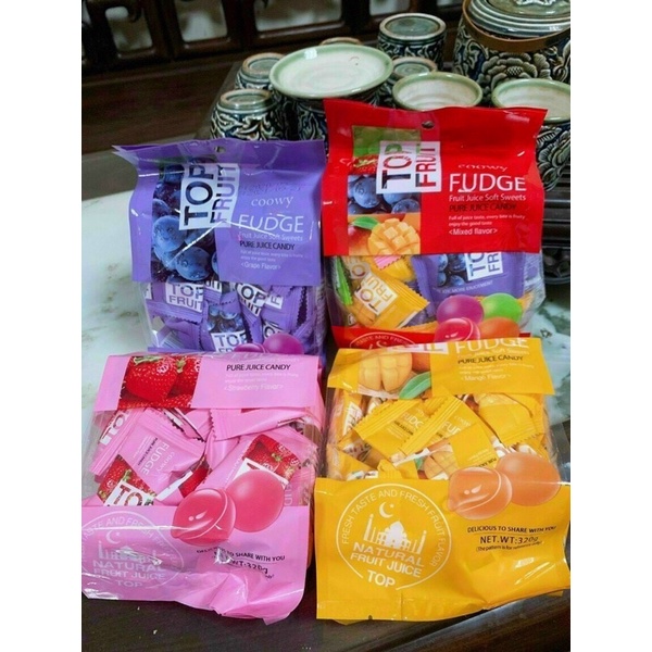 Kẹo Trái Cây Top Fruit Gói 320G (Vị Xoài/Nho/Dâu/ tổng hợp )