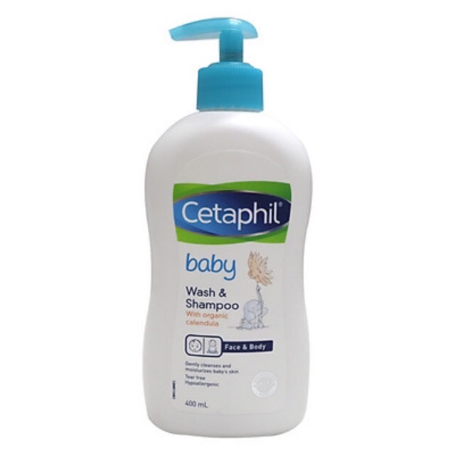 1 chai tắm gội Cetaphil baby gentle wash & shampoo with organic calendula 400ml