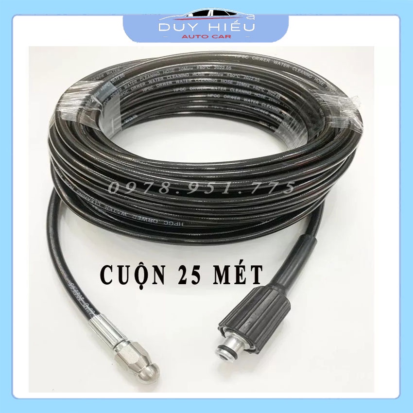 Cuộn Dây Thông Tắc Cống Bằng Áp Lực Nước Sử Dụng Máy Rửa Xe Đã Kèm Đầu Van