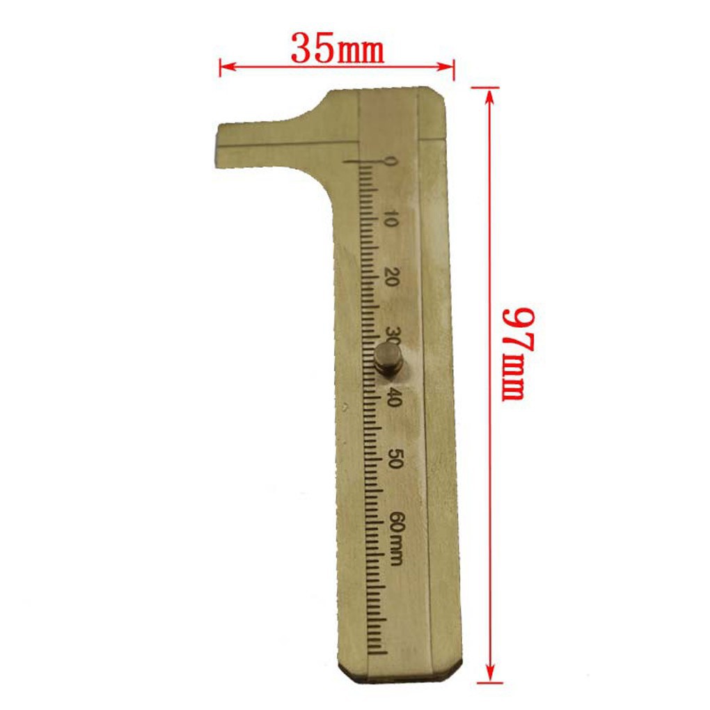 120/80/100mm Mini Brass Vernier Pocket-size Vintage Ruler