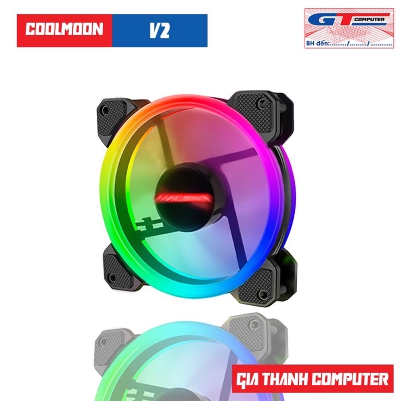 Fan Case Coolmoon/Coolman Sunshine 12cm RGB có kèm Hub và Remote Control Led