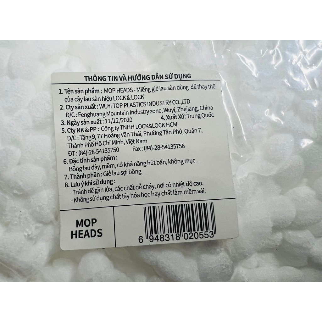 Bông lau MOP HEADS thay thế cây lau nhà Walkable MOP-L003, MOP-Q2-1, ETM478