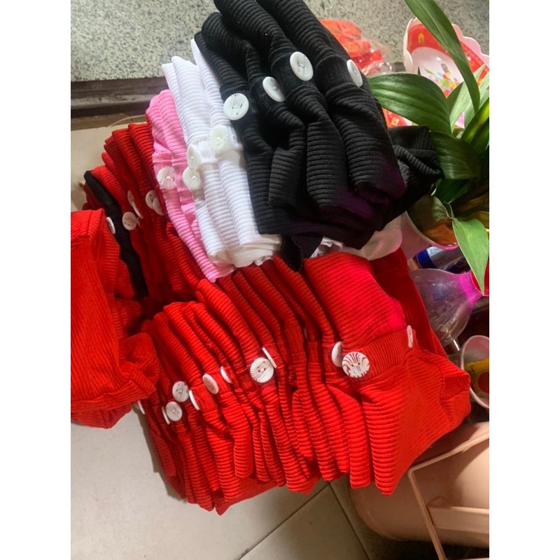 áo croptop gân nút bự kèm hình thật vkv