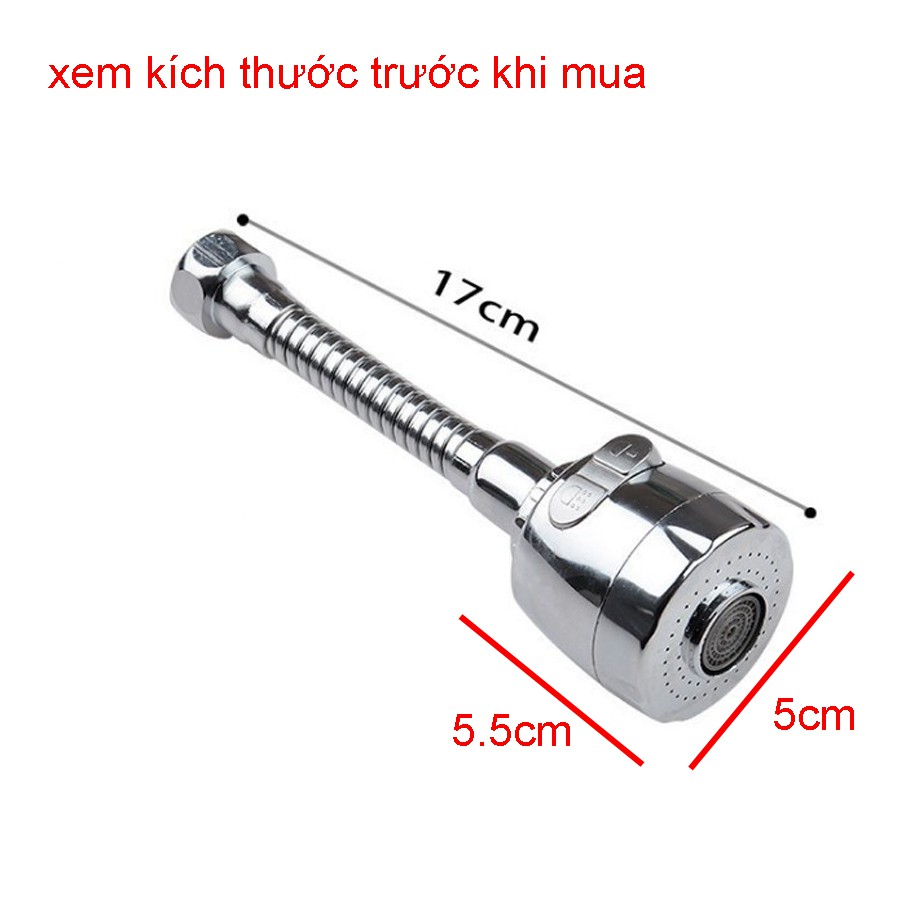 Dây vòi bồn rửa xoay 360 độ, Gắn cho các loại vòi bồn rửa chén, Nút chỉnh 2 chế độ Tăng áp mạnh DL67 (Tặng đầu nối )