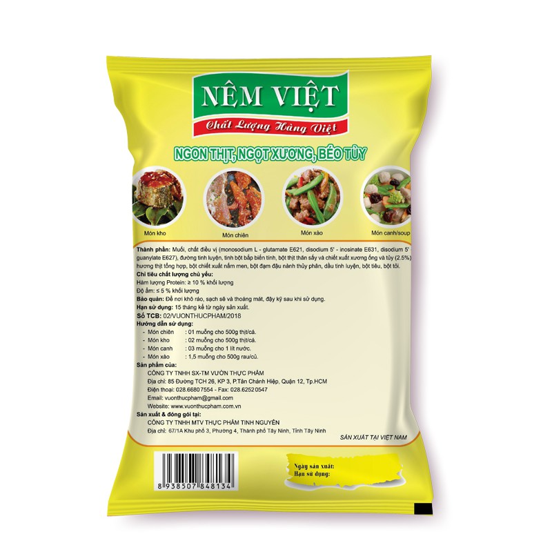 Gói 500gr hạt nêm thịt, xương hầm và tủy - Nêm Việt hàng Việt chất lượng cao top gia vị bán chạy