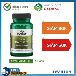 Swanson saw palmetto maximum strength, 60 viên, hỗ trợ sức khỏe tuyến tiền liệt