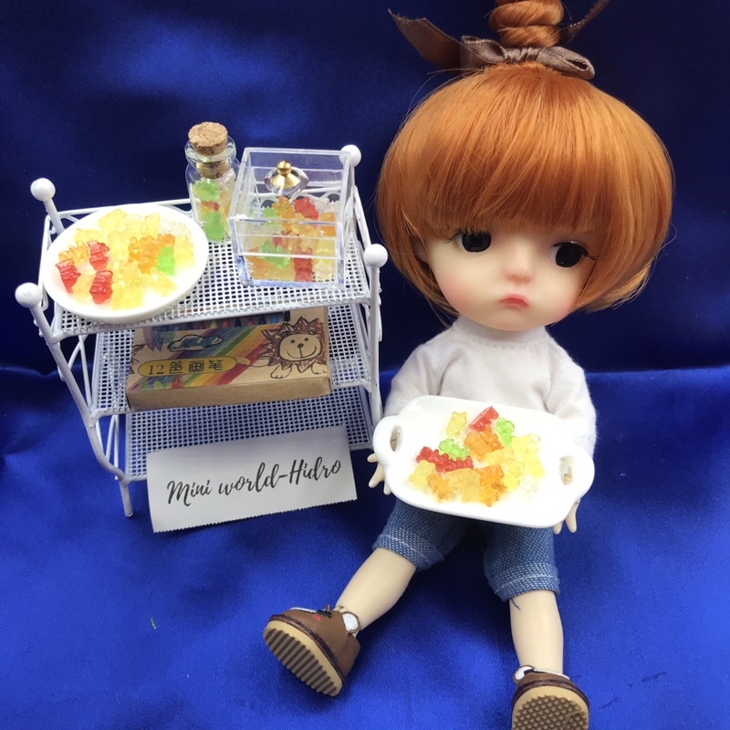 Set kẹo gấu dẻo mini dùng cho búp bê trang trí nhà búp bê Barbie, BJD tí hon tỉ lệ 1/8, 1/12. Dollhouse, Miniature