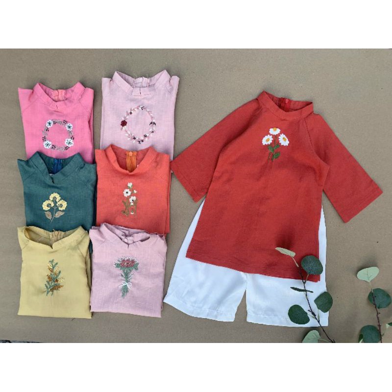 Áo dài thêu tay siêu rẻ cho bé