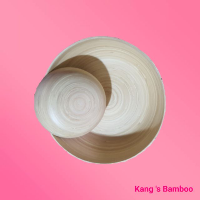 Chậu ngâm chân +bát ngâm tay bằng tre dùng trong Nail và Spa , gội đầu