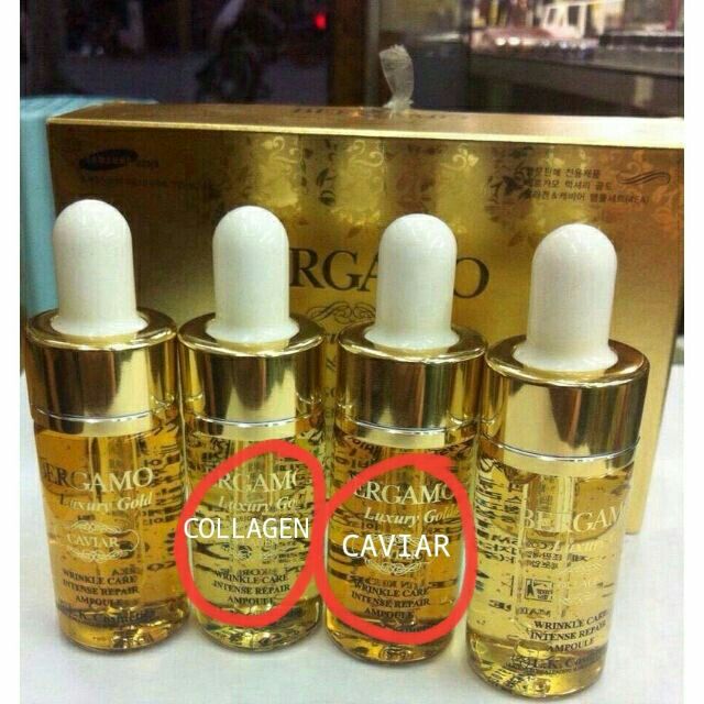 Serum Bergamo Luxury Gold Collagen & Caviar 13ml Hàn Quốc