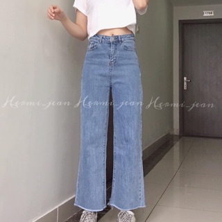 Quần ống rộng rách gấu