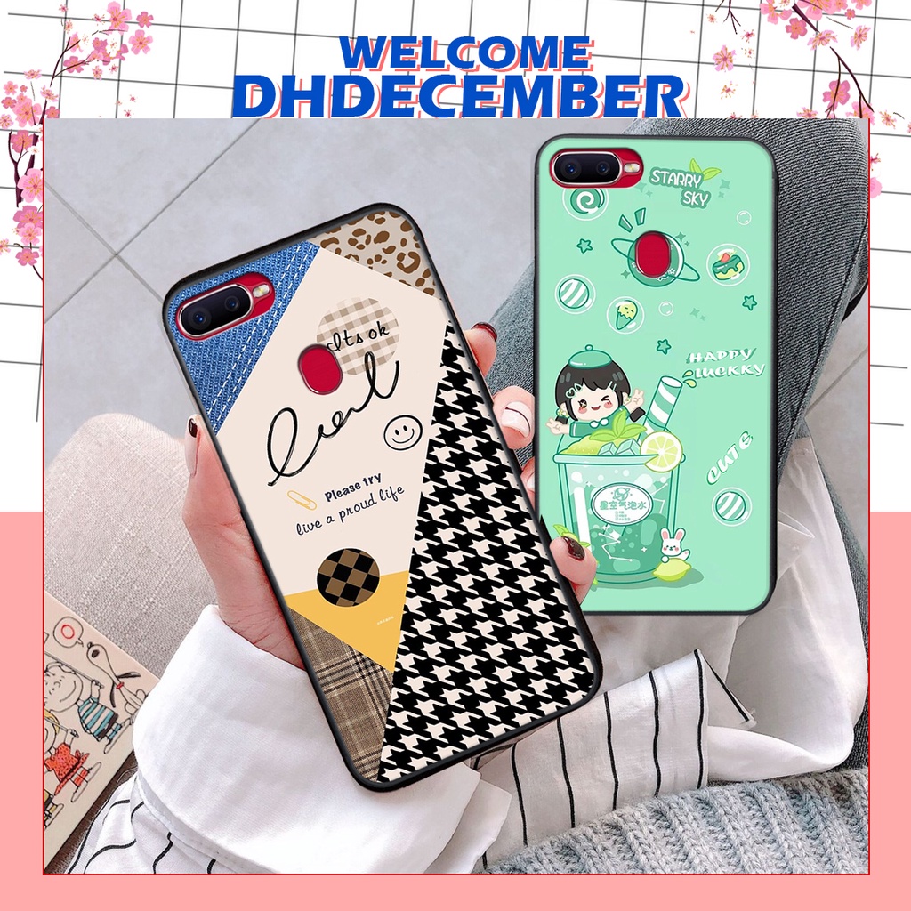 Ốp lưng Oppo A5S / A7/ F9  / A12 in hình nice ,good luck happy ốp xinh viền dẻo đẹp chất