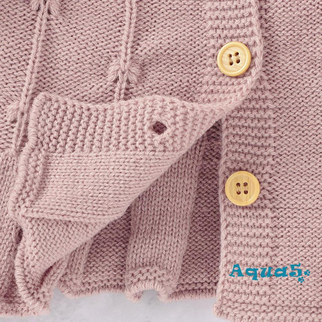 Áo Cardigan Dệt Kim Màu Trơn Dành Cho Bé Gái