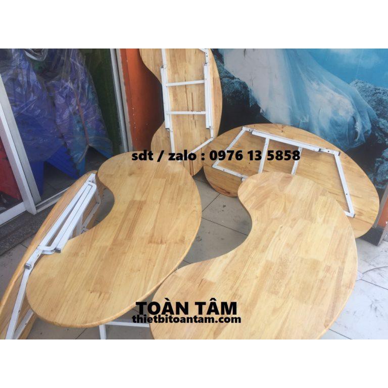 Bàn bán nguyệt gỗ chân gấp an toàn,chất lượng