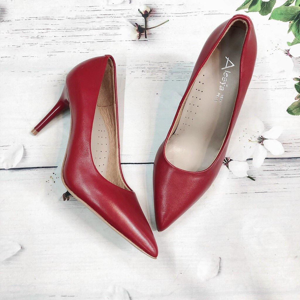 Giây Nữ Gót Nhọn Cao 7cm Hàng VN Da Thật VNXK
