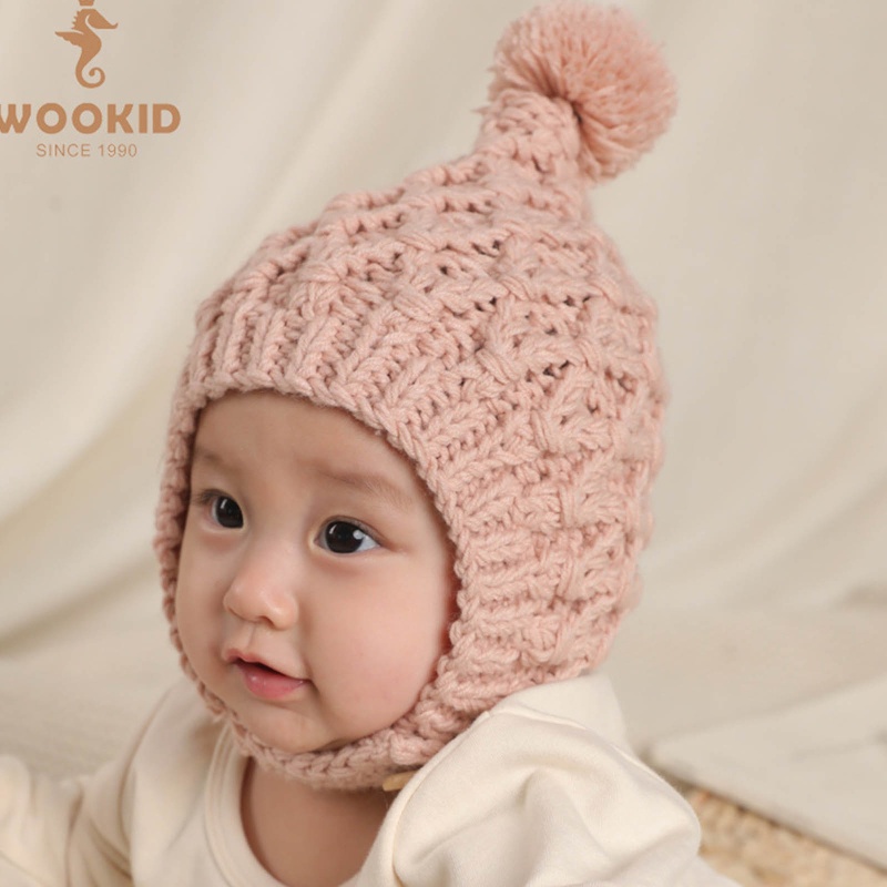 Mũ Len Beanie Mềm Mại Dày Dặn Giữ Ấm Tai Dễ Thương Cho Bé Sơ Sinh