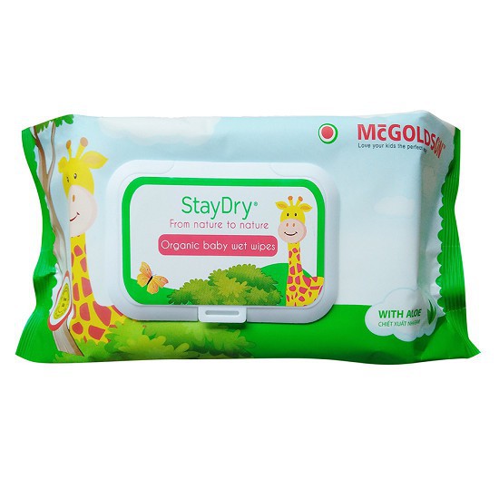 Khăn Ướt Organic Trẻ Em StayDry 100 Tờ Không Mùi Hương - An Toàn 100% Tuyệt Đối Cho Trẻ