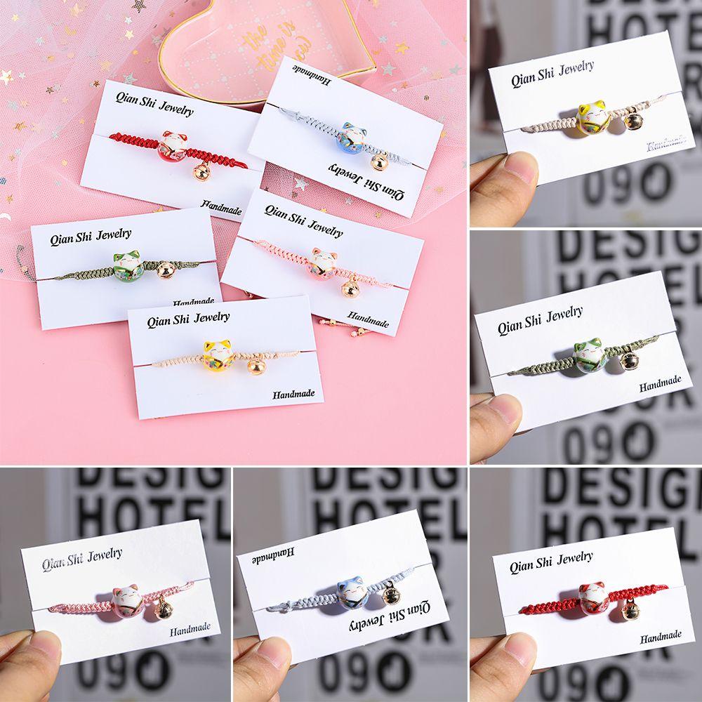 Vòng Đeo Tay Bằng Gốm Sứ Hình Mèo Dễ Thương