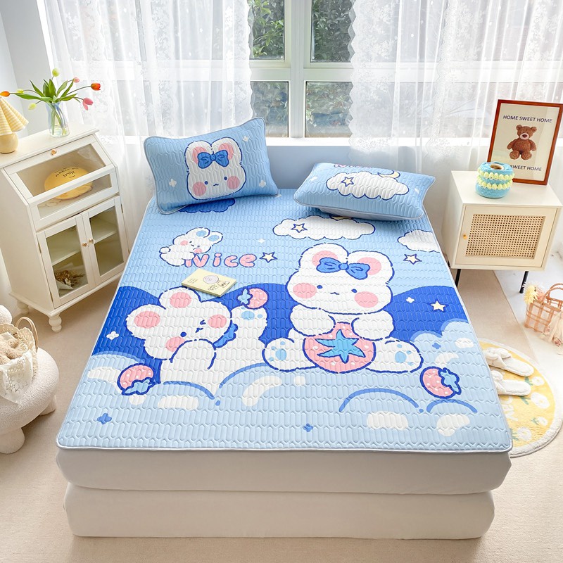 SÉT CHIẾU CAO SU NON ĐIỀU HÒA MÁT LẠNH HỌA TIẾT NÂU CHỦ ĐẠO