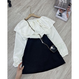 SET SƠ MI BÈO THẮT NƠ MIX CV KAKI