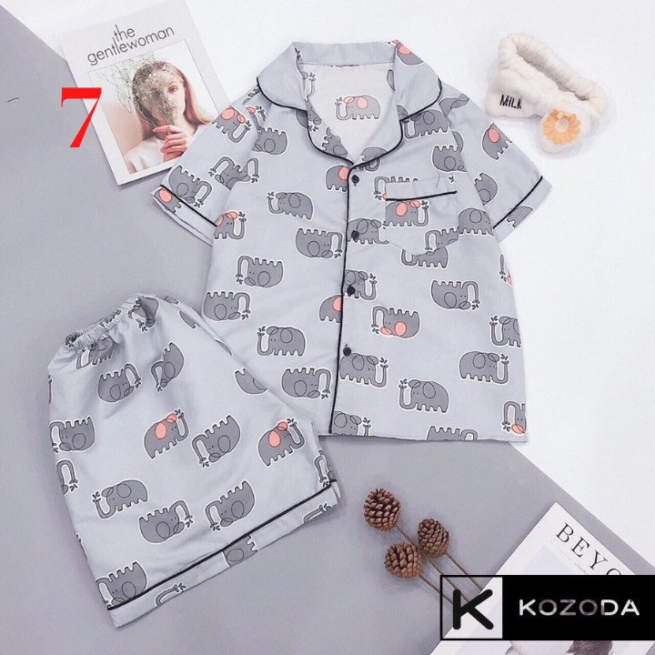 Đồ ngủ nữ quần cộc áo cộc pijama kate thái cực hot hit bộ pyjama bộ pizama Kozoda M46