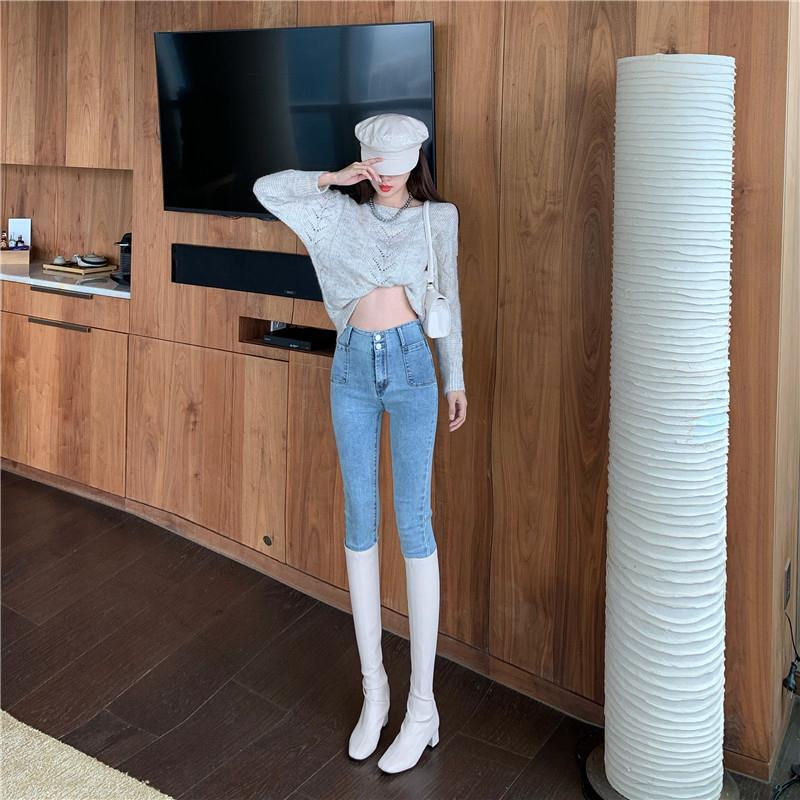 Quần skinny jean lưng cao thời trang cho nữ