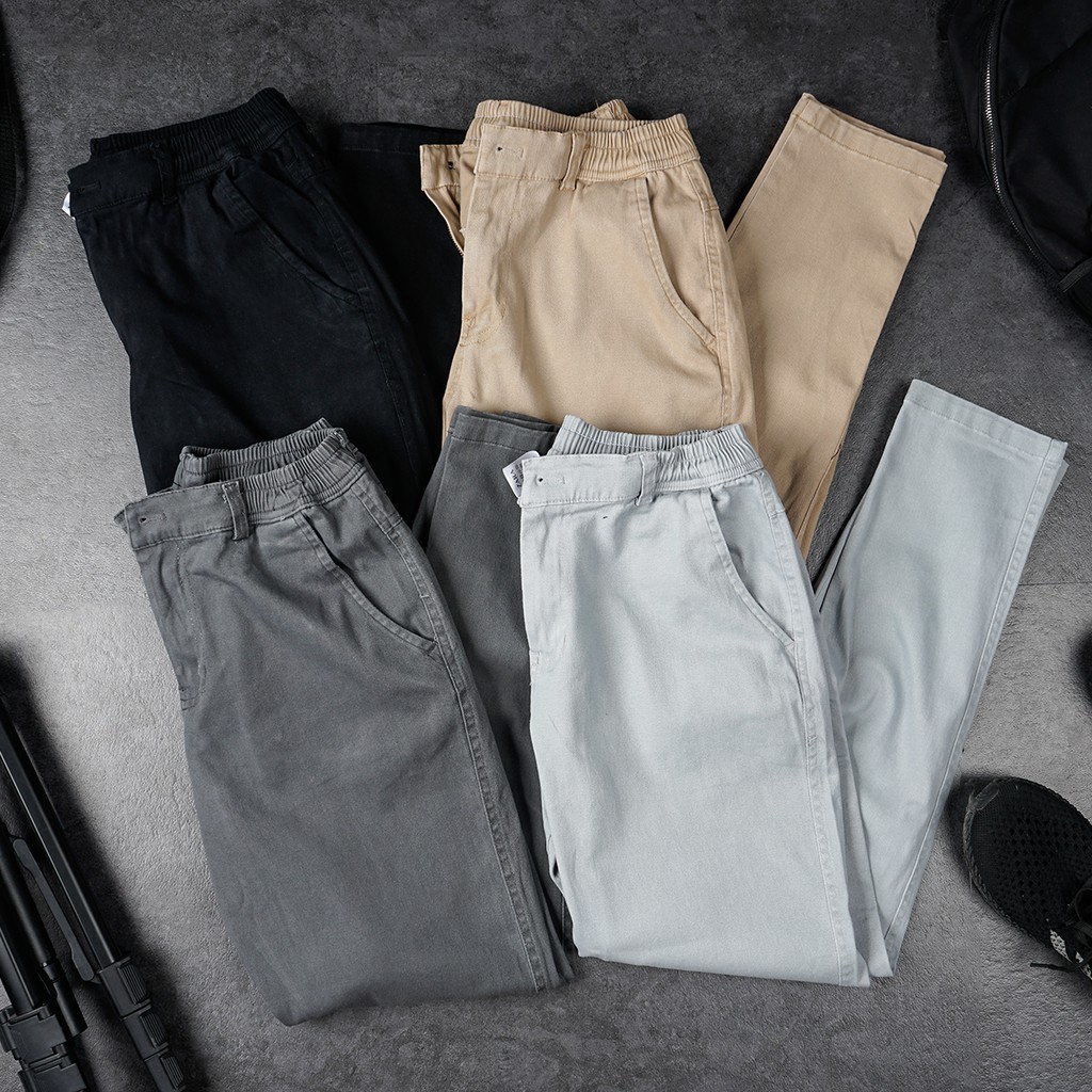 Quần KaKi Nam Co Giãn Ống Côn Dáng Công Sở  Thiết Kế Lưng Thun Dáng 4 Màu Đen Ghi Xám Be | BigBuy360 - bigbuy360.vn