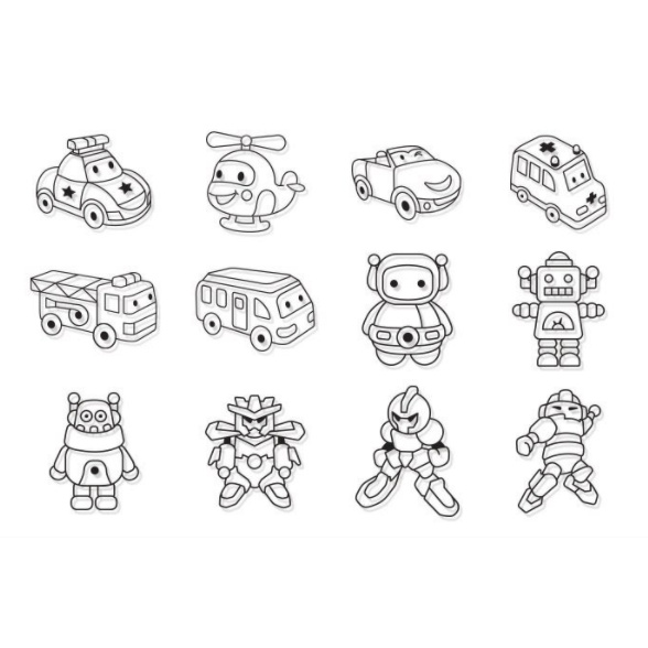 Bộ màu vẽ và khuôn trang trí trên giấy kính Hàn Quốc dễ thương tiện dụng