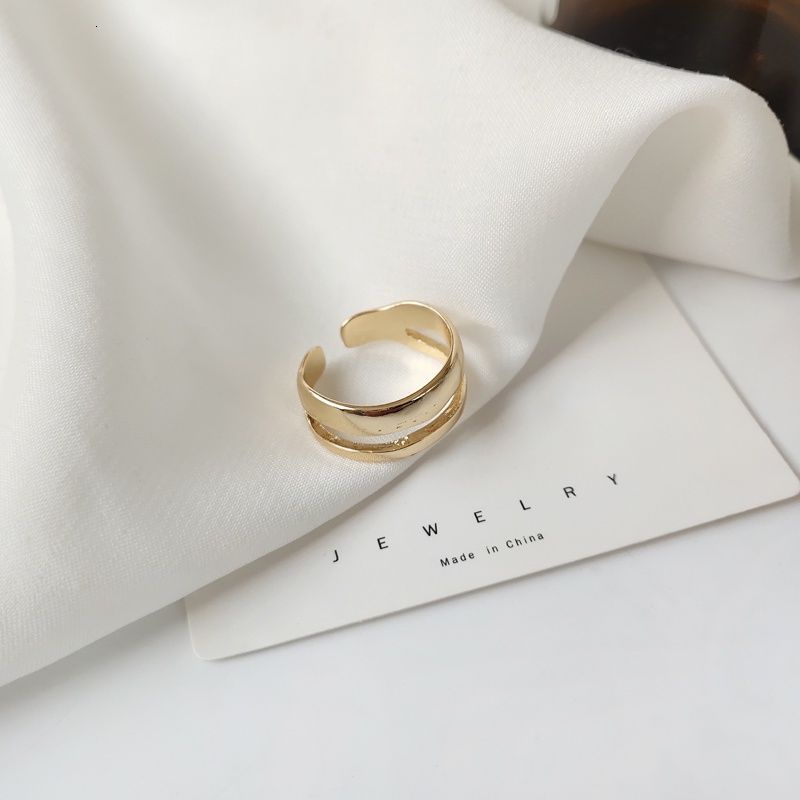 Nhẫn Hở Hình Gợn Sóng Đơn Giản Thời Trang