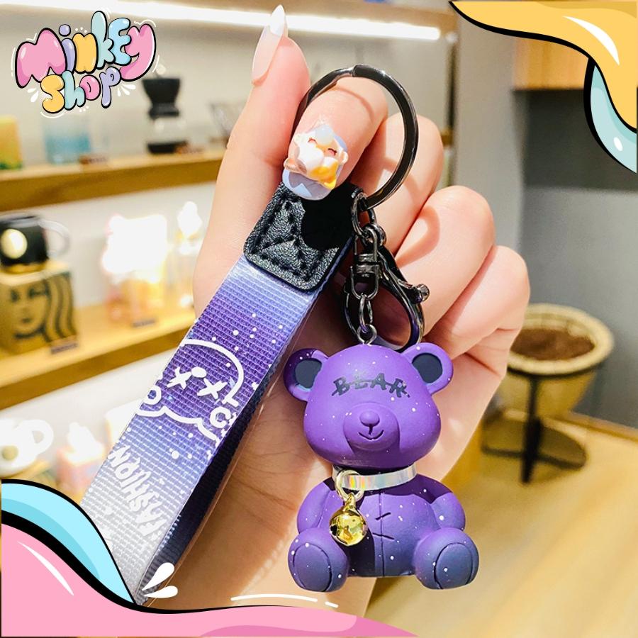 Móc Khóa Gấu Nhám Đáng Yêu Với Nhiều màu sắc Cute Phụ Kiện Túi Xách Balo Cặp Xách Dễ thương 02MKG -MinKey