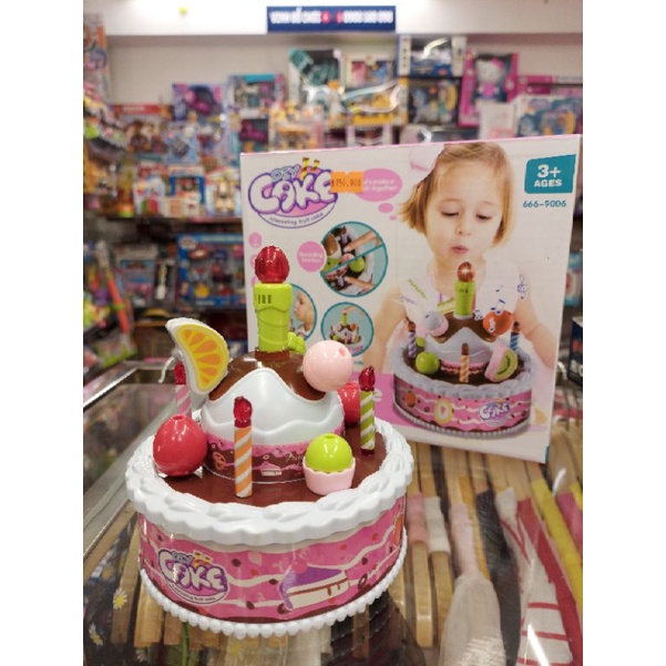Bộ Đồ Chơi Bánh Kem Sinh Nhật - Nến Tắt Khi Thổi - Có Thể Ghi Âm Giọng Hát - DIY Cake | 666-9006