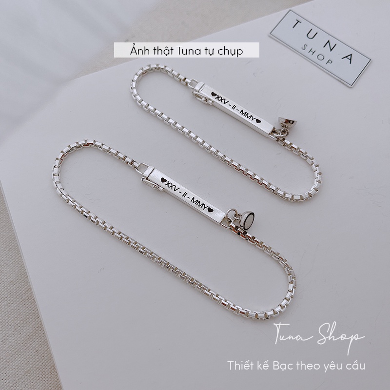 [HÀNG THIẾT KẾ]  Vòng tay đôi Bạc thiết kế theo yêu cầu_𝐀̉𝐧𝐡 + 𝐯𝐢𝐝𝐞𝐨 𝐭𝐡𝐚̣̂𝐭 _ TUNA SHOP Trang sức Bạc