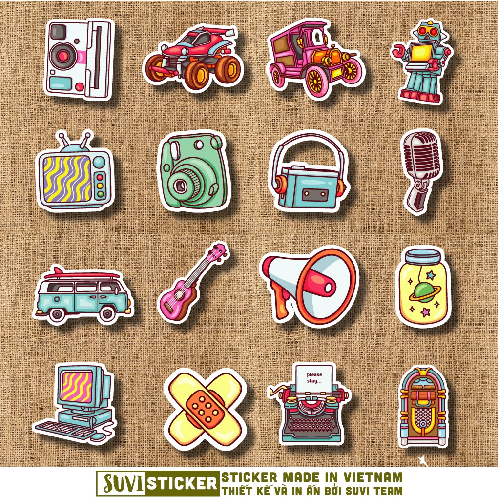 50 Sticker Nhiều Thể Loại 2 chống nước sticker dán laptop, điện thoại, đàn guitar, mũ bảo hiểm, vali. MSP: K01