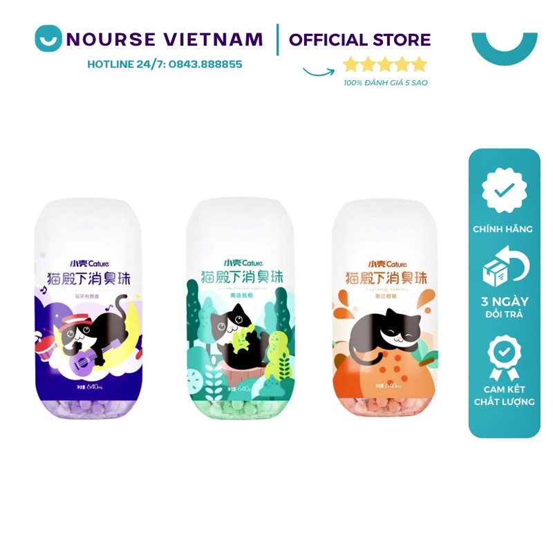 Hạt khử mùi cát mèo Cature Viên khử mùi hôi cát mèo hương thơm tự nhiên PK06 (640ml)