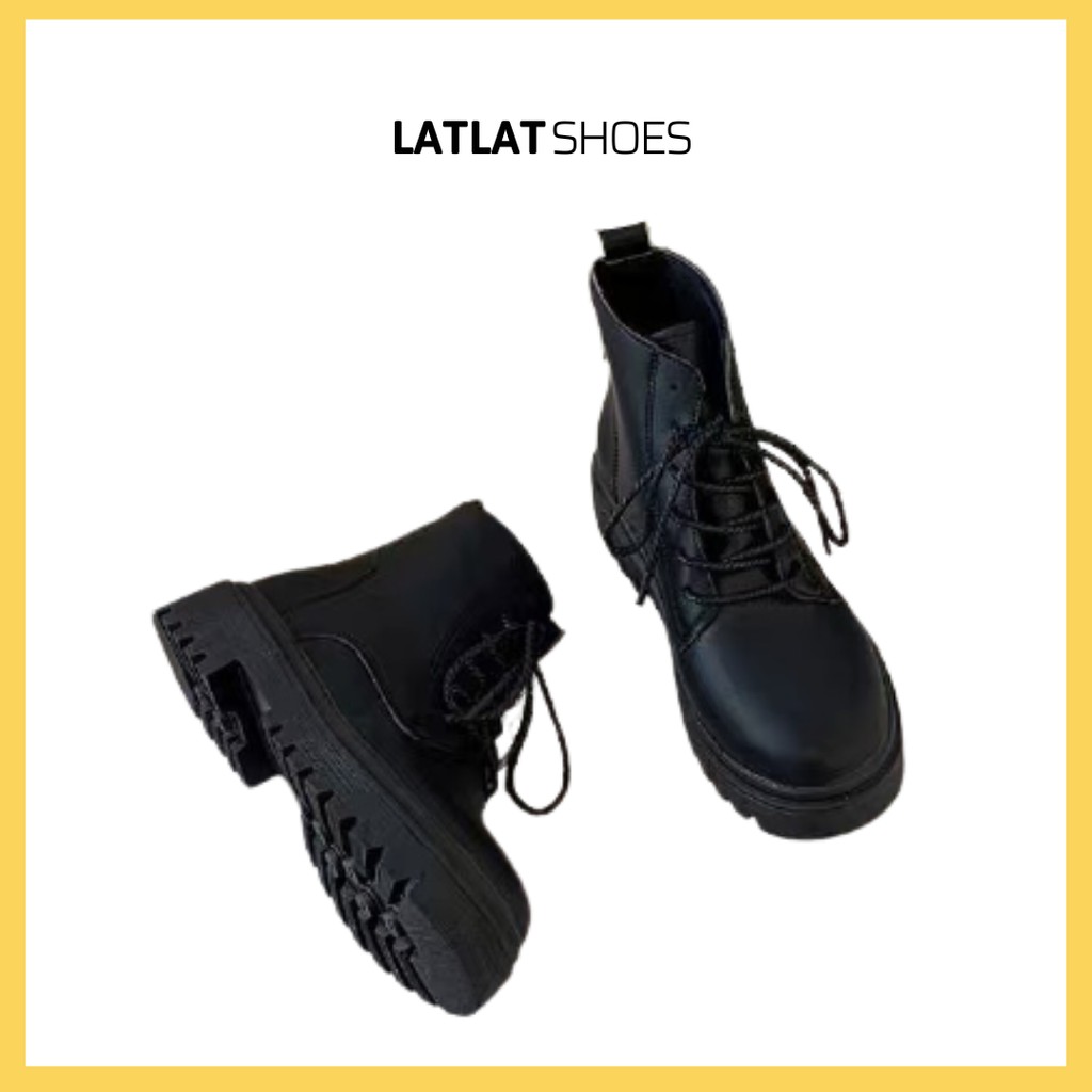 [ORDER] Giày boots nữ buộc dây màu đen đế bằng phong cách thời trang trẻ trung năng động🍬🍭