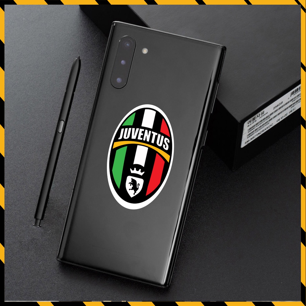 Sticker Bóng Đá CLB Juventus Dán Tem Xe, Dán Nón, Điện Thoại, Laptop - Hình Dán Chất Liệu Chống Thấm Nước, Bền Màu