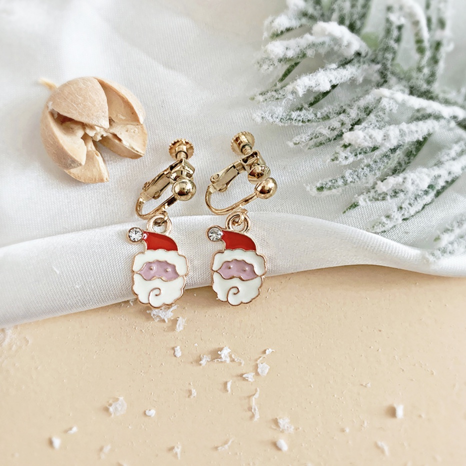 [Augustcloth | AugustJewelry] Bông tai/ Hoa tai họa tiết ông già noel Giáng Sinh