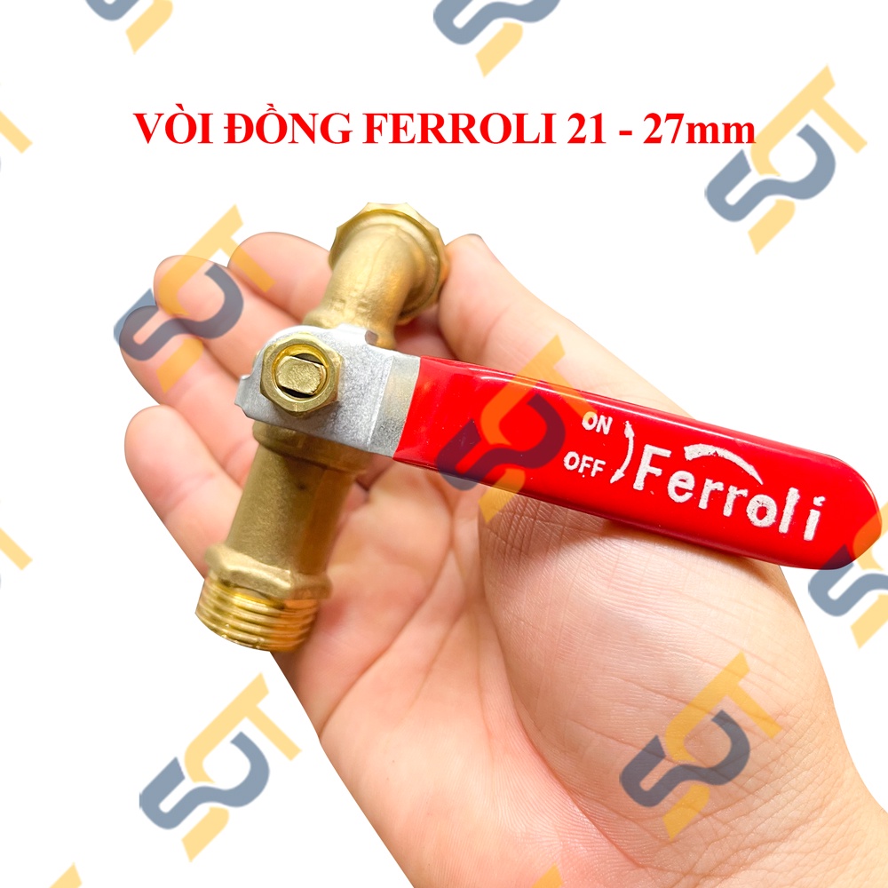 Vòi đồng xả nước DN15 1/2 FERROLI chất lượng cao lắp đặt chậu rửa nhà bếp