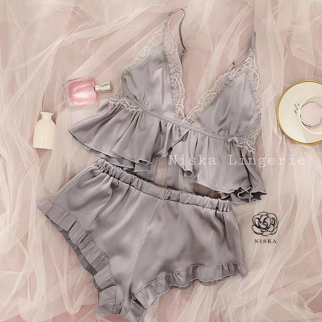 Đồ bộ satin - Đồ ngủ satin (có 2 màu) - Mã B112