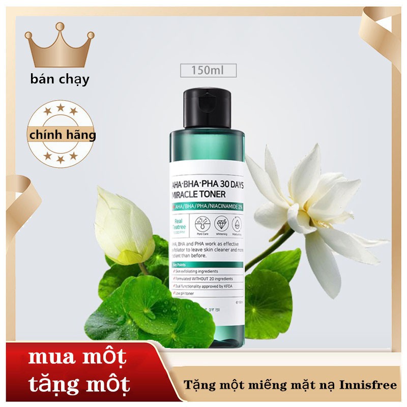 SOME BY MI AHA-BHA-PHA 30DAYS MIRACLE TONER 150ml 🌸 Nước Hoa Hồng Giảm Mụn