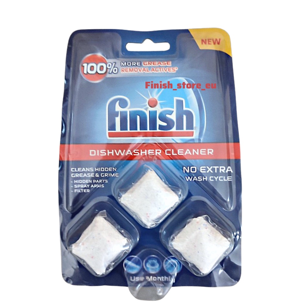 Combo vệ sinh máy rửa bát Finish Vỉ 3 viên+Treo Khử mùi máy, dùng vệ sinh làm sạch máy rửa bát.