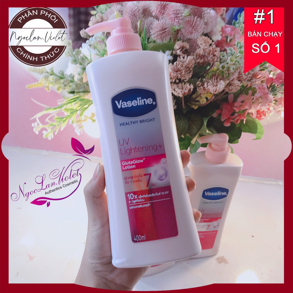 [Mẫu Mới] Sữa Dưỡng Thể Trắng Hồng Vaseline UV Lightening, 10x 400ml