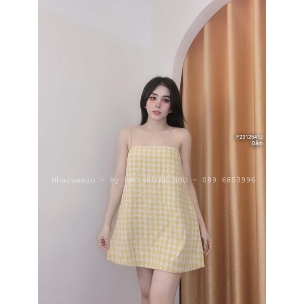 Đầm bố 2 dây có lót
