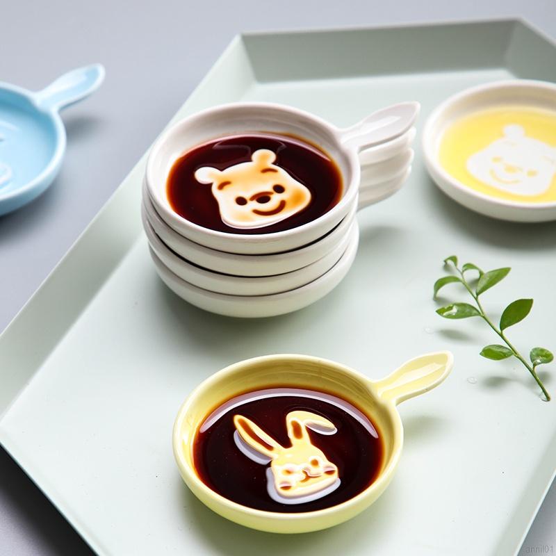 Đĩa Sứ Mini Dập Nổi Hình Động Vật Dễ Thương Có Tay Cầm Tiện Dụng