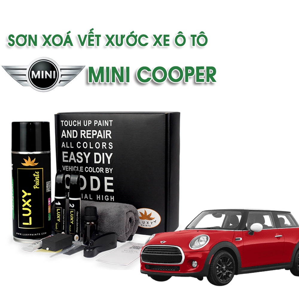 Sơn xóa vết xước xe ô tô Mini Cooper LUXYPAINTS, màu chuẩn theo Code dễ sử dụng độ bền cao - LP02MINI