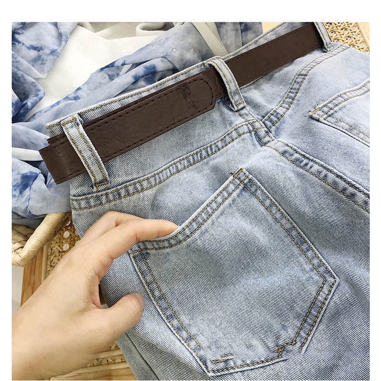 DUNEA Quần Jean Dài Lưng Cao Dáng Rộng Thời Trang Cá Tính Cho Nữ
