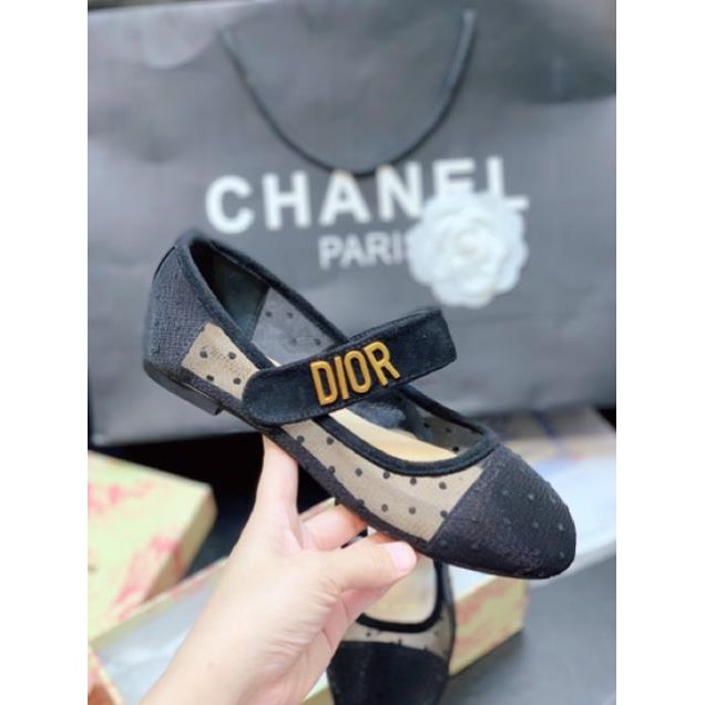 |  Sales T8 | HOT Tháng 7 Giày búp bê dior lưới chấm bi quai ngang đế bệt fullbox Tốt Nhất Rồi Đẹp Xịn . 2020 new ⚚ -