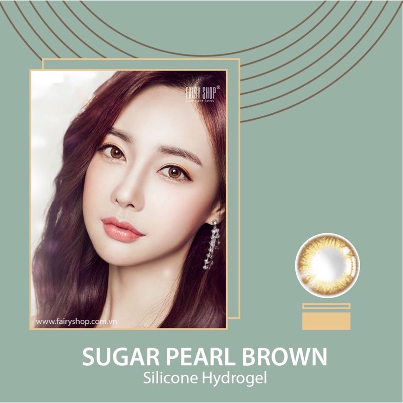 Áp Tròng Sugar Pearl Brown 14.0mm - Kính Áp Tròng FAIRY SHOP CONTACT LENS độ 0 đến 6